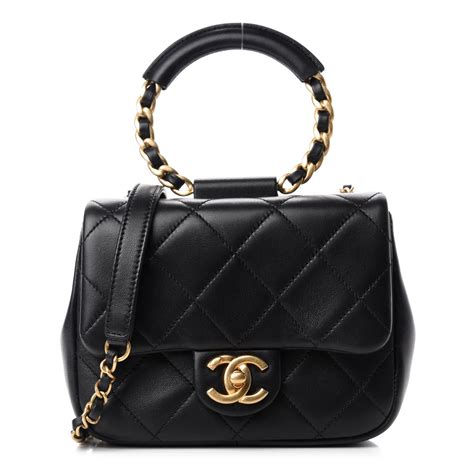 chanel circular handle bag|chanel bag with top handle.